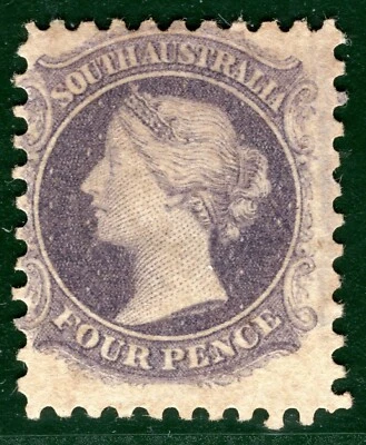 SOUTH AUSTRALIA QV Stamp SG.95 4d Dull Purple (1871) Mint LMM Cat £200 EBLUE57 - Image 1 of 4