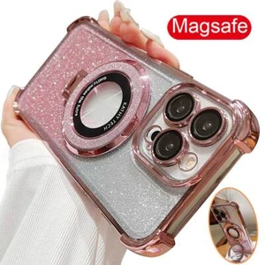 Girls Glitter Bling Shockproof Magsafe Case For iPhone 15 14 13 12 11 Pro Max - Zdjęcie 1 z 19