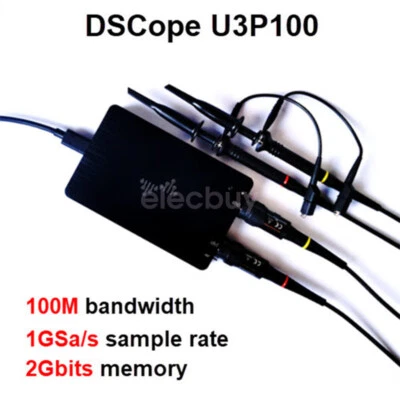 New DSCope U3P100 2 Channel PC Virtual USB3.0 Oscilloscope 100M Bandwidth 1GSa/s - Image 1 of 4