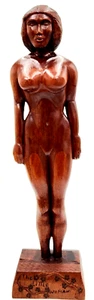 Vintage Holz Skulptur "The Little Woman" Pacific Northwest Seattle 1981 E.A.D. - Bild 1 von 24