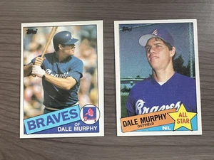 1985 Topps #320 y #716 All-Star Atlanta Braves, lote de tarjetas de béisbol Dale Murphy - Imagen 1 de 2