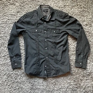 Sovereign Code Shirt Mens Long Sleeve Button Size Large Leonard Charcoal Gray - Picture 1 of 6