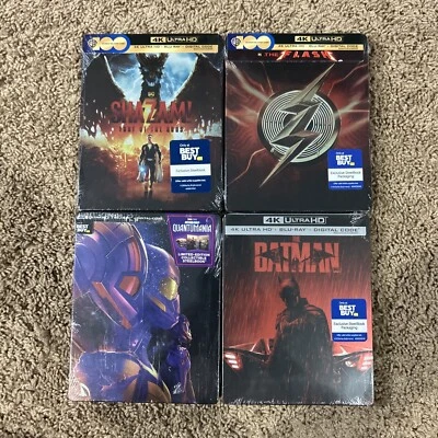 Shazam+ Flash+ Ant-Man And The Wasp+ Batman,4K, Steel Books Set Brand New Sealed - Image 1 of 4