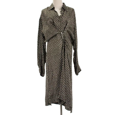 Dries Van Noten NWT Delicks Long Sleeve Midi Dress Size 36 (US 4) in Brown/Gray - Image 1 of 4