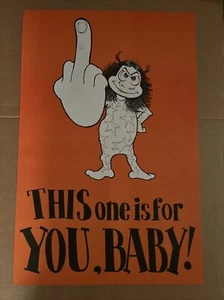 Vintage 70er Jahre Humor This One Is For You Poster Komödie Mittelfinger Headshop - Bild 1 von 4