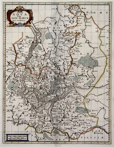 Neumark Nowa Marchia Originale Incisione Landkarte Janssonius Waesberge 1680 - Picture 1 of 1