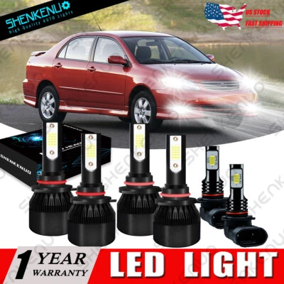 Faro LED COB haz alto/bajo + luz antiniebla 6000K para Toyota Corolla 2005 2006-2008 Foto 1 de 4