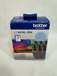 GENUINE BROTHER LC401XL 3PK HIGH-YIELD 3-PACK COLOR INK CARTRIDGES AUTHENTIC OEM