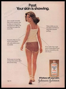 Johnson's Baby Oil 1980s Print Advertisement Ad 1980 Legs "Your Skin is Showing" - Picture 1 of 1