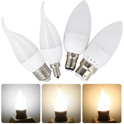 LED Candle Light Bulbs Dimmable E27 E14 B22 2835 SMD Replace 25W Decor Lamps RL - Image 1 of 4