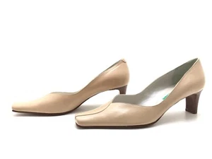 MODA DI FAUSTO décolleté donna numero 40 tacco alto tacco a blocco beige - Foto 1 di 4