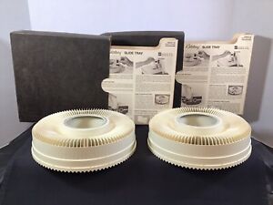 Vintage 1964 Sawyer Rototray 100 Slide Carousel Tray & Boxes for 35mm set of 2