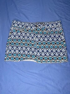 Lucky Brand Sofia Mini Skirt Girls Size 10 Multicolor Cotton Stretch Blue Boho - Picture 1 of 9