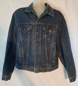 Abrigo de camionero vintage Levis Jacket para hombre 46L azul vaquero abotonado 71506-0216 - Imagen 1 de 3
