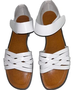 Cabin Creek Damengröße 8M weiß Fersenriemen offene Zehenpartie Sandalen hergestellt in Brasilien - Bild 1 von 5