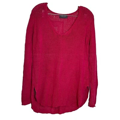 Wooden Ships Women's Meduim Large Pink Sweater Loose Knit Relaxed Coastal Foto 1 de 4