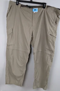 Columbia Silver Ridge Convertible Pants Men’s 50x28 Khaki Hiking Zip-Off Trail - Picture 1 of 21