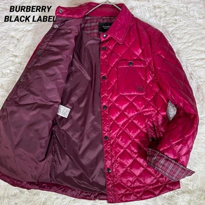 Chaqueta acolchada Burberry Black Label para hombre rojo vino M usada #EK BCA Foto 1 de 4
