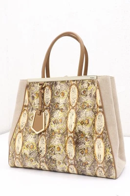 Fendi Snakeskin Large 2Jours Tote Natural - Multicolor - Image 1 of 4