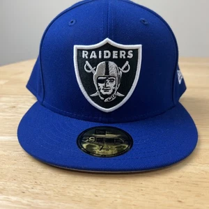 Cappellino aderente Las Vegas LV Raiders NFL autentico nuova era 59FIFTY - 7 5/8 - Foto 1 di 7