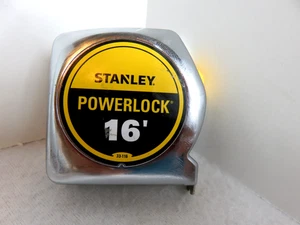 Stanley 33-116 Yellow Blade Tape PowerLock Measure, 16' Long, 3/4" Width - Picture 1 of 4