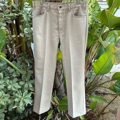 Винтажные плиссированные брюки 70-х Levi's Black Tab Talon 42 на молнии бежевые 36x29 - Изображение 1 из 4