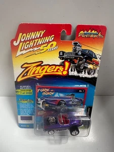 JOHNNY LIGHTNING 50 YEARS ZINGERS 1958 CHEVY CORVETTE DRAG DAMAGED CARD - Picture 1 of 2