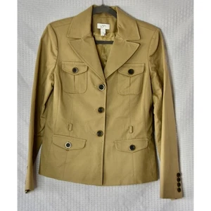 ANN TAYLOR LOFT Designer Khaki Equestrian Blazer Jacket Size 8 NEW!!! - Picture 1 of 6