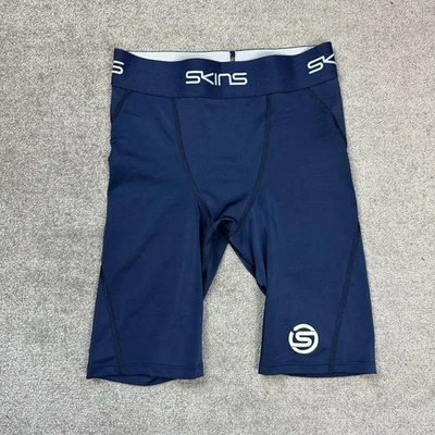 SKINS Navy Half Tights Compression Shorts Mens Running Gym - Size M - Image 1 of 4