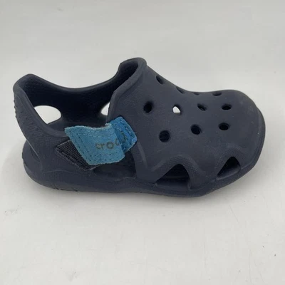 Crocs Unisex Kids Swiftwater Wave - SZ 6 Child- Closed Toe Blue Clog Shoes - Image 1 of 4
