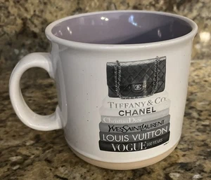 AMANDA GREENWOOD ART Designer Labels Tiffany-Chanel-Dior-LV Ceramic Coffee Mug - Picture 1 of 5