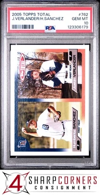 Justin Verlander RC Tigers 2005 Topps Total #762 PSA 10 Foto 1 de 3