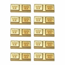 10pcs Simulation Creative Gold Bar Crafts Gold Bullion Figurines