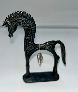 BRONZE Frederick Weinberg Style Etruscan Greek Trojan Horse Sculpture MCM 4” - Picture 1 of 7