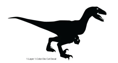 Dinosaurio - Velociraptor caminante #5 - Período Jurásico - 4-21" de ancho - Calcomanía troquelada Foto 1 de 4