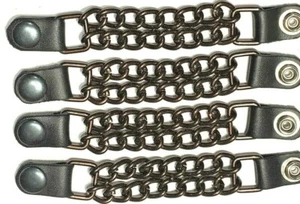 4 BRONZE POWDER COATED DOUBLE CHAIN MOTORCYCLE VEST EXTENDERS MADE IN USA - Picture 1 of 1