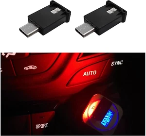 2 PCS USB Type C RGB Ambient Lights, 8 Colors Adjustable Car & Home Lamps - Picture 1 of 6