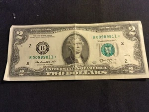 STAR NOTE $2 BILL QUAD Excellent Crisp B00989811 - Picture 1 of 6