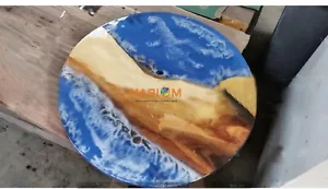 Mesa de río de resina epoxi azul océano muebles de sala adorable decoración del hogar - Imagen 1 de 7