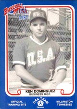1987 Pan Am Team USA Blue BDK #NNO Ken Dominguez Business Manager Baseball Card