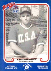 1987 Pan Am Team USA Blue BDK #NNO Ken Dominguez Business Manager Baseball Card