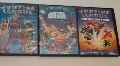 DC Animation DVD Lot Of 3 Superman, Justice League, Joining Forces & On Trial. Foto 1 de 4