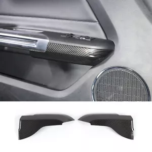 Cubierta de reposabrazos de puerta interior de fibra de carbono para Ford Mustang 2015+ - Imagen 1 de 11