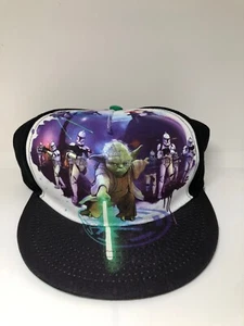 Rare Star Wars Yoda Snapback Fitted Baseball Cap Glow in the dark Hat - Picture 1 of 11