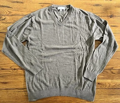 Suéter Para Hombre Turnbury Extra Fino Lana Merino Marrón Grande Cuello en V Manga Larga L Foto 1 de 4