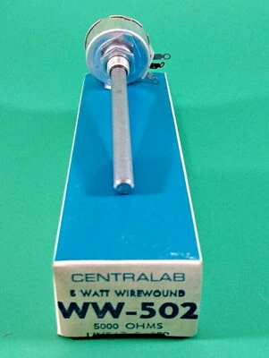CENTRALAB WW-502 5K OHM 5W LINEAR TAPER POTENTIOMETER  - Image 1 of 4