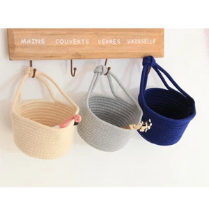 Cotton Rope Storage Basket Woven Planter Wall Hanging Baskets Baby - Picture 1 of 11