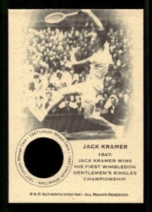 #TN0190 JACK KRAMER 1947 Penny Collector Tennis Coin Card