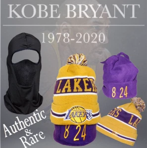 KOBE BRYANT LOS ANGELES LAKERS BEANIE RETIREMENT GOLD PURPLE NEW ERA #8 24 RARE - Picture 1 of 6