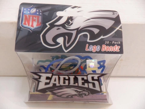 NEW NFL Philadelphia Eagles Logo Bandz Elastic Rubber Band Bracelets 20 pack Cover